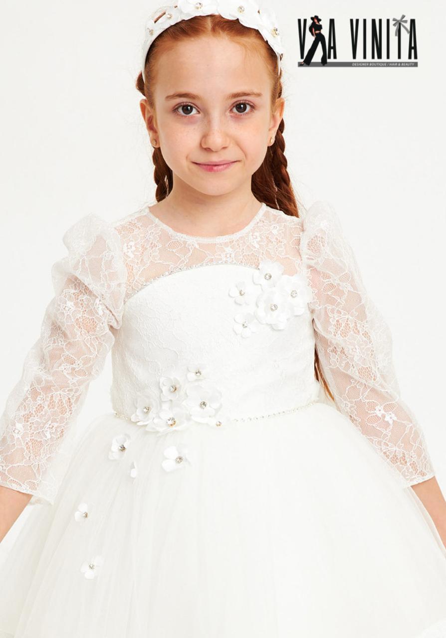 Floral Lace & Tulle Communion Dress